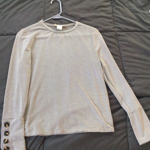 Black and white pinstriped, long sleeve